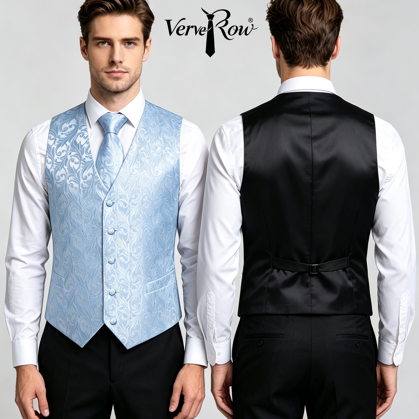 Açık Mavi Jakarlı Yelek Kravat - Pocket Square Set incelemesi ve fiyatı