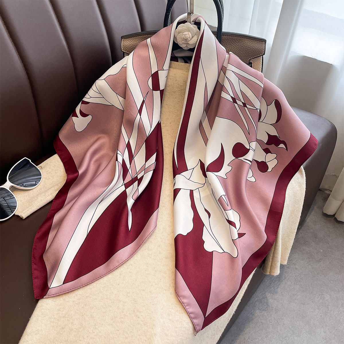 Lüks 90*90Cm Kare Eşarp, İpek  - Scarf Silk Square incelemesi ve fiyatı